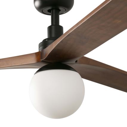 FARO 34276WT-11L - Plafondventilator KLIM L 1xE27/15W/230V hout/zwart diameter 150 cm Wi-Fi Tuya + afstandsbediening
