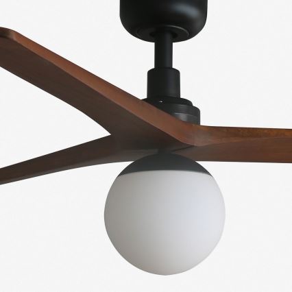 FARO 34277-11L - Plafondventilator KLIM M 1xE27/15W/230V hout/zwart diameter 125 cm + afstandsbediening