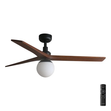 FARO 34277-11L - Plafondventilator KLIM M 1xE27/15W/230V hout/zwart diameter 125 cm + afstandsbediening