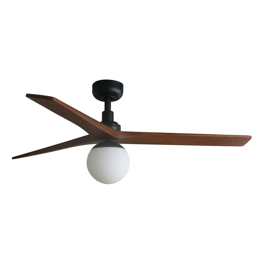 FARO 34277WT-11L - Plafondventilator KLIM M 1xE27/15W/230V hout/zwart diameter 125 cm Wi-Fi Tuya + afstandsbediening