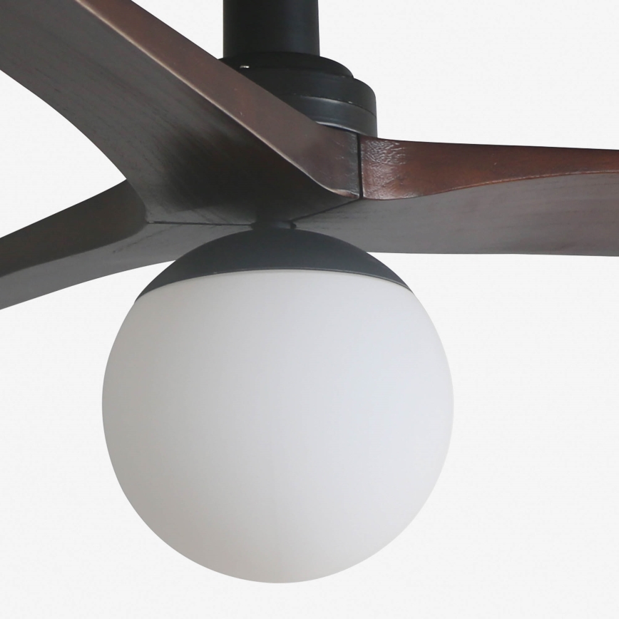 FARO 34278-11L - Plafondventilator KLIM S 1xE27/15W/230V hout/zwart diameter 92,5 cm + afstandsbediening