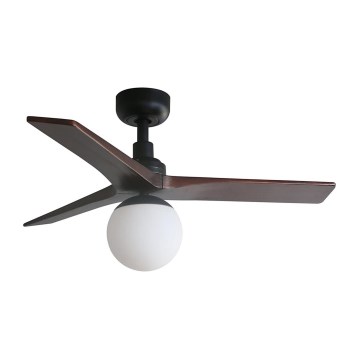 FARO 34278-11L - Plafondventilator KLIM S 1xE27/15W/230V hout/zwart diameter 92,5 cm + afstandsbediening