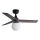 FARO 34278WT-11L - Plafondventilator KLIM S 1xE27/15W/230V walnoot/zwart diameter 92,5 cm Wi-Fi Tuya + afstandsbediening