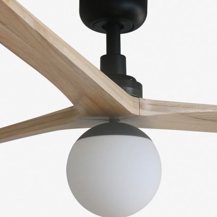FARO 34282-11L - Plafondventilator KLIM L 1xE27/15W/230V hout/zwart diameter 150 cm + afstandsbediening