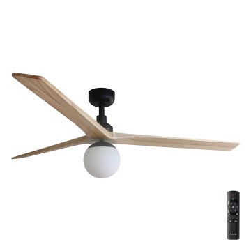 FARO 34282-11L - Plafondventilator KLIM L 1xE27/15W/230V hout/zwart diameter 150 cm + afstandsbediening