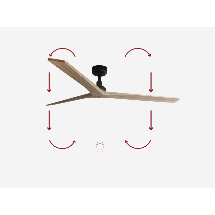 FARO 34282 - Plafondventilator KLIM L bruin/zwart diameter 150 cm + afstandsbediening