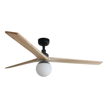FARO 34282WT-11L - Plafondventilator KLIM L 1xE27/15W/230V hout/zwart diameter 150 cm Wi-Fi Tuya + afstandsbediening