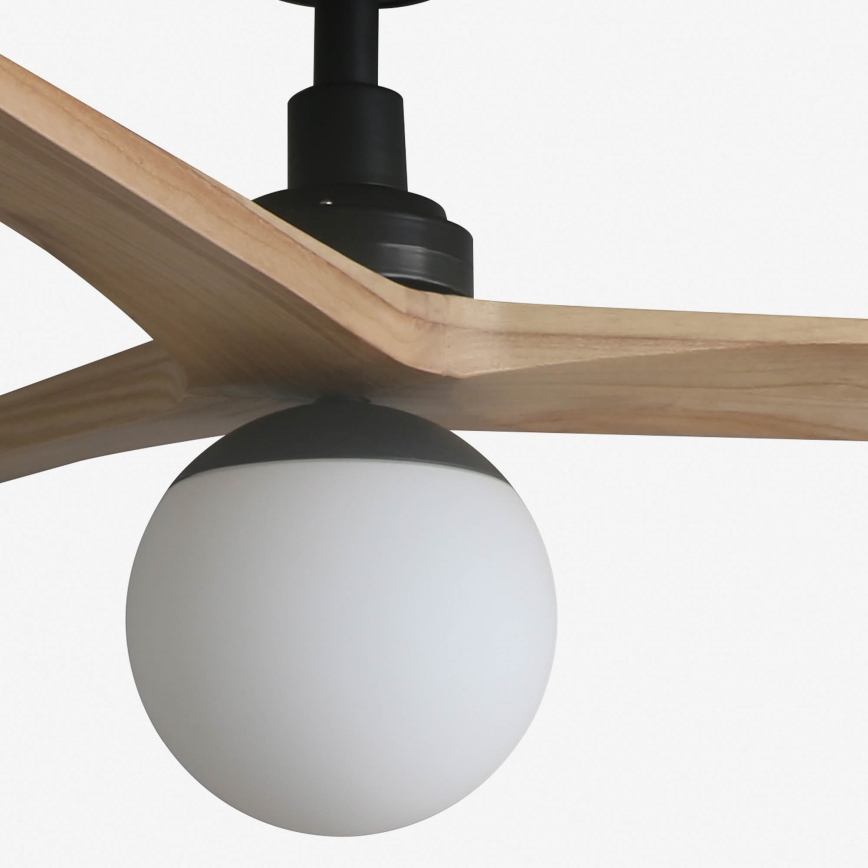 FARO 34283-11L - Plafondventilator KLIM M 1xE27/15W/230V hout/zwart diameter 125 cm + afstandsbediening