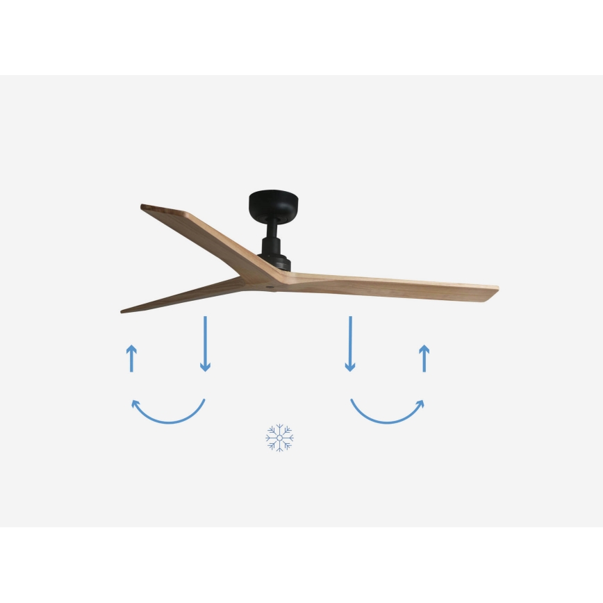 FARO 34283 - Plafondventilator KLIM M bruin/zwart diameter 125 cm + afstandsbediening
