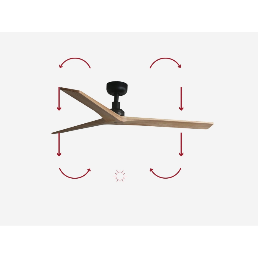 FARO 34283 - Plafondventilator KLIM M bruin/zwart diameter 125 cm + afstandsbediening