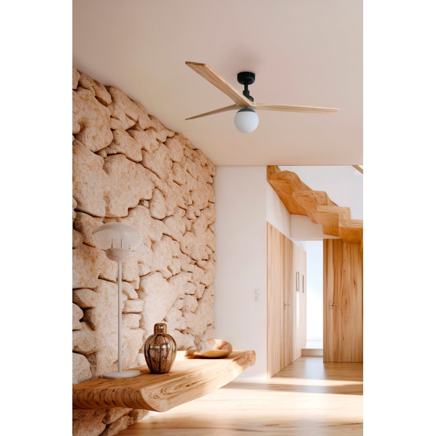 FARO 34283WT-11L - Plafondventilator KLIM M 1xE27/15W/230V hout/zwart diameter 125 cm Wi-Fi Tuya + afstandsbediening