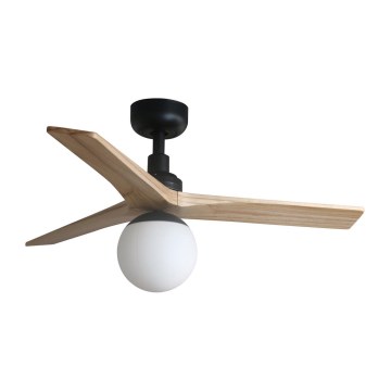 FARO 34284-11L - Plafondventilator KLIM S 1xE27/15W/230V hout/zwart diameter 92,5 cm + afstandsbediening