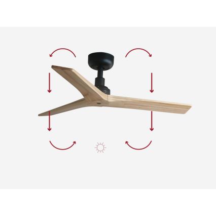 FARO 34284 - Plafondventilator KLIM S bruin/zwart diameter 92,5 cm + afstandsbediening