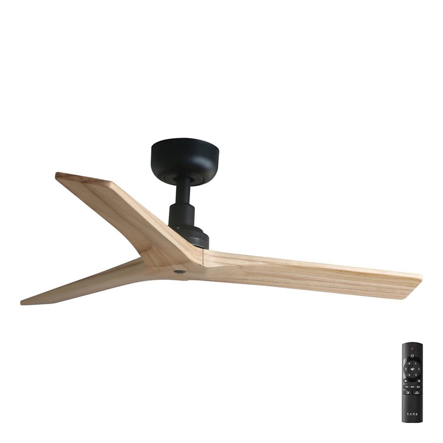 FARO 34284 - Plafondventilator KLIM S bruin/zwart diameter 92,5 cm + afstandsbediening