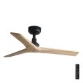 FARO 34284 - Plafondventilator KLIM S dennenhout/zwart Ø 92,5 cm + afstandsbediening