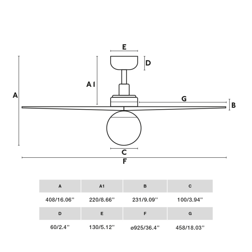 FARO 34284WT-11L - Plafondventilator KLIM S 1xE27/15W/230V grenen/zwart diameter 92,5 cm Wi-Fi Tuya + afstandsbediening