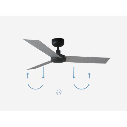 FARO 34285 - Plafondlamp CRUISER S zwart diameter 106 cm + afstandsbediening