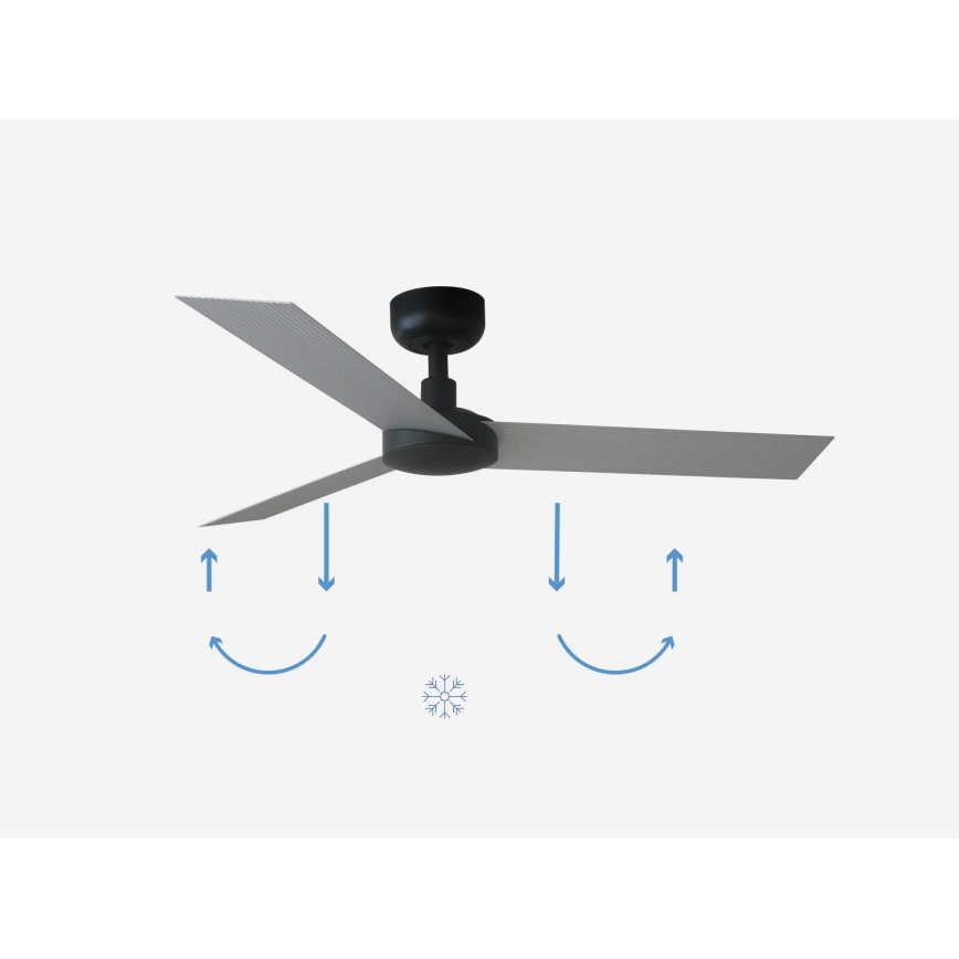 FARO 34285 - Plafondlamp CRUISER S zwart diameter 106 cm + afstandsbediening