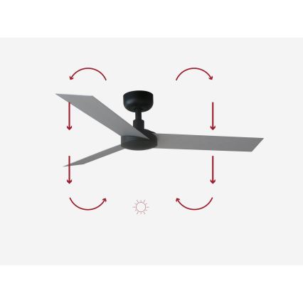 FARO 34285 - Plafondlamp CRUISER S zwart diameter 106 cm + afstandsbediening