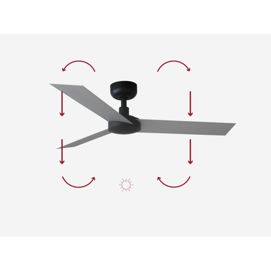 FARO 34285 - Plafondlamp CRUISER S zwart diameter 106 cm + afstandsbediening