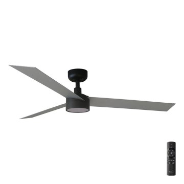 FARO 34286-1TW - LED dimbare plafondventilator CRUISER L LED/18W/230V 2700/4000/6500K Ø 132 cm zwart/grijs + afstandsbediening