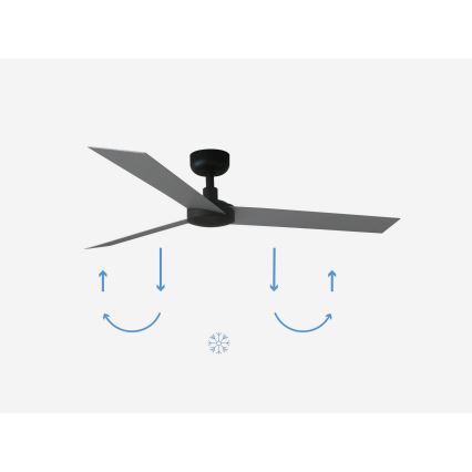 FARO 34286 - Plafondventilator CRUISER L zwart diameter 132 cm + afstandsbediening