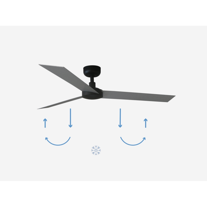 FARO 34286 - Plafondventilator CRUISER L zwart diameter 132 cm + afstandsbediening