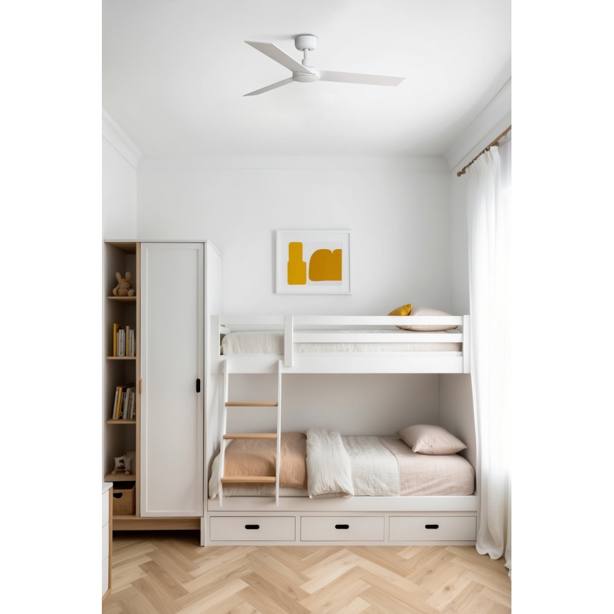 FARO 34295WT - Plafondventilator RUDDER S wit/beige diameter 106 cm Wi-Fi Tuya + afstandsbediening