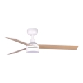 FARO 34295WT1S - LED-plafondventilator RUDDER S met geïntegreerde LED/18W/230V, 2700/3000/4000K, Ø 106 cm, beige/wit, Wi-Fi Tuya + afstandsbediening