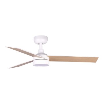 FARO 34295WT1S - LED-plafondventilator RUDDER S met geïntegreerde LED/18W/230V, 2700/3000/4000K, Ø 106 cm, beige/wit, Wi-Fi Tuya + afstandsbediening