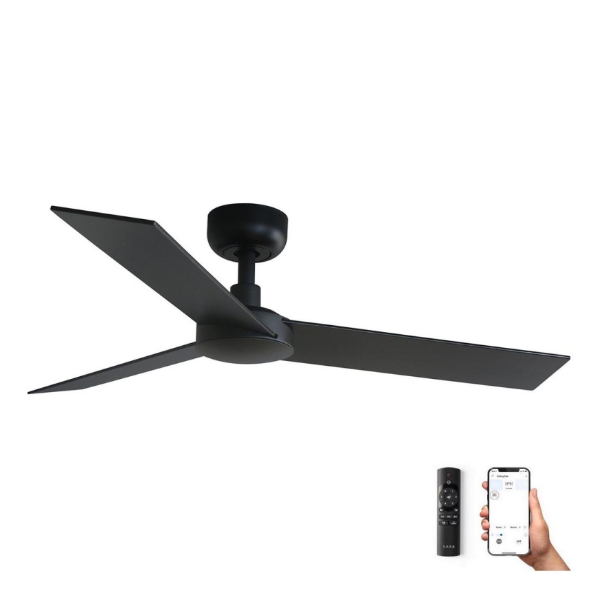 FARO 34296WP - Plafondventilator RUDDER S zwart diameter 106 cm SMART + afstandsbediening