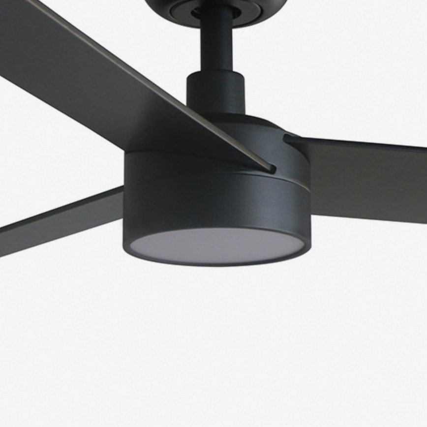 FARO 34296WT1S - LED-dimbare plafondventilator RUDDER S LED/18W/230V 2700/3000/4000K Ø 106 cm bruin/zwart Wi-Fi Tuya + afstandsbediening