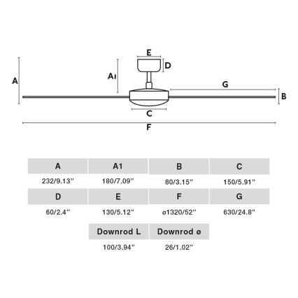 FARO 34298WP - Plafondventilator RUDDER L zwart diameter 132 cm SMART + afstandsbediening