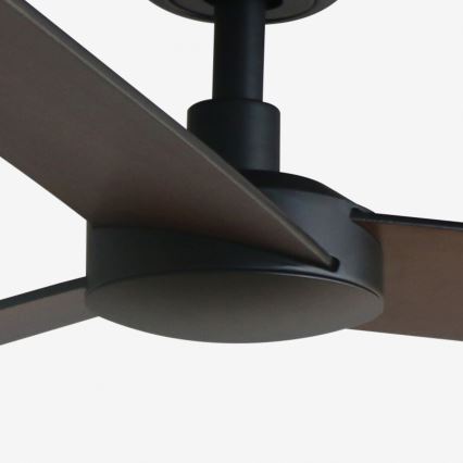 FARO 34298WT - Plafondventilator RUDDER L zwart/wengé diameter 132 cm Wi-Fi Tuya + afstandsbediening