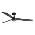FARO 34298WT1S - LED-dimbare plafondventilator RUDDER L LED/18W/230V 2700/3000/4000K Ø 132 cm bruin/zwart Wi-Fi Tuya + afstandsbediening