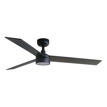 FARO 34298WT1S - LED-dimbare plafondventilator RUDDER L LED/18W/230V 2700/3000/4000K Ø 132 cm bruin/zwart Wi-Fi Tuya + afstandsbediening