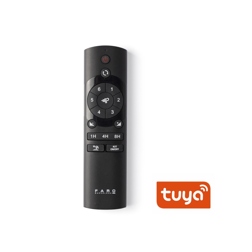 FARO 34315SWT - LED-dimbare plafondventilator KLOVER S LED/20W/230V 2700/3000/4000K Ø 80 cm wit Wi-Fi Tuya + afstandsbediening