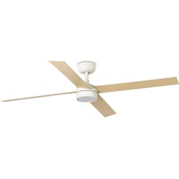 FARO 34355WT-1TW - LED dimbare plafondventilator RUDDER L LED/18W/230V 2700/3000/4000K wit/beige Ø 132 cm Wi-Fi Tuya + afstandsbediening