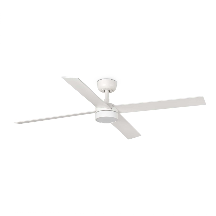 FARO 34355WT-1TW - LED dimbare plafondventilator RUDDER L LED/18W/230V 2700/3000/4000K wit/beige Ø 132 cm Wi-Fi Tuya + afstandsbediening