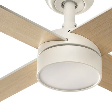 FARO 34355WT-1TW - LED dimbare plafondventilator RUDDER L LED/18W/230V 2700/3000/4000K wit/beige Ø 132 cm Wi-Fi Tuya + afstandsbediening