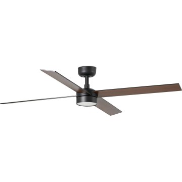FARO 34356WT-1TW - LED dimbare plafondventilator RUDDER L LED/18W/230V 2700/4350/6000K bruin/zwart diameter 132 cm Wi-Fi Tuya + afstandsbediening
