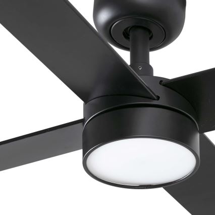 FARO 34356WT1S - LED dimbare plafondventilator RUDDER L LED/18W/230V 2700/3000/4000K Ø 132 cm bruin/zwart Wi‑Fi Tuya + afstandsbediening