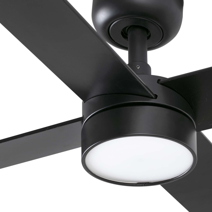 FARO 34356WT1S - LED dimbare plafondventilator RUDDER L LED/18W/230V 2700/3000/4000K Ø 132 cm bruin/zwart Wi‑Fi Tuya + afstandsbediening
