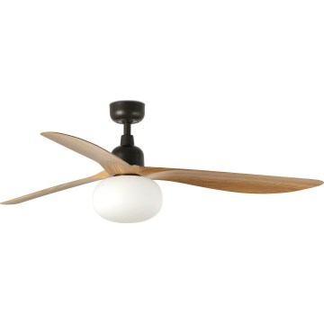 FARO 34360WT-11L - Plafondventilator OUTWOOD L 1xE27/15W/230V bruin/zwart diameter 150 cm Wi-Fi Tuya IP44 + afstandsbediening