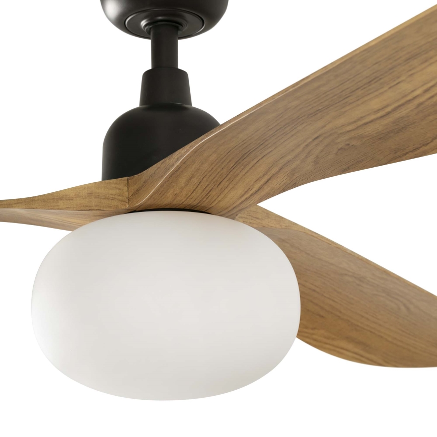 FARO 34360WT-11L - Plafondventilator OUTWOOD L 1xE27/15W/230V bruin/zwart d. 150 cm Wi-Fi Tuya IP44 + afstandsbediening
