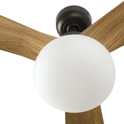 FARO 34360WT-11L - Plafondventilator OUTWOOD L 1xE27/15W/230V bruin/zwart d. 150 cm Wi-Fi Tuya IP44 + afstandsbediening