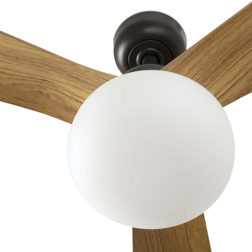 FARO 34360WT-11L - Plafondventilator OUTWOOD L 1xE27/15W/230V bruin/zwart d. 150 cm Wi-Fi Tuya IP44 + afstandsbediening