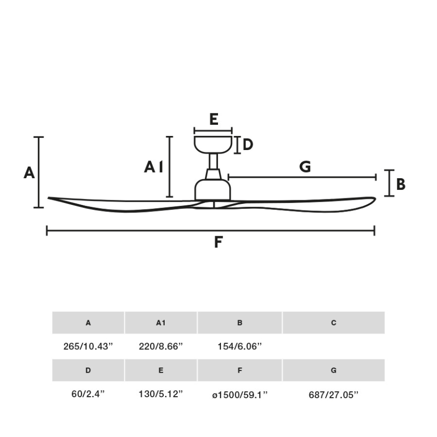 FARO 34361 - Plafondventilator OUTWOOD L bruin/wit diameter 150 cm IP44 + afstandsbediening
