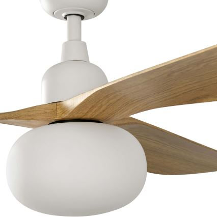 FARO 34361WT-11L - plafondventilator OUTWOOD L 1xE27/15W/230V bruin/wit Ø150 cm Wi-Fi Tuya IP44 + afstandsbediening