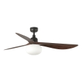 FARO 34362WT-11L - Plafondventilator OUTWOOD L 1xE27/15W/230V bruin/zwart Ø150 cm Wi-Fi Tuya IP44 + afstandsbediening